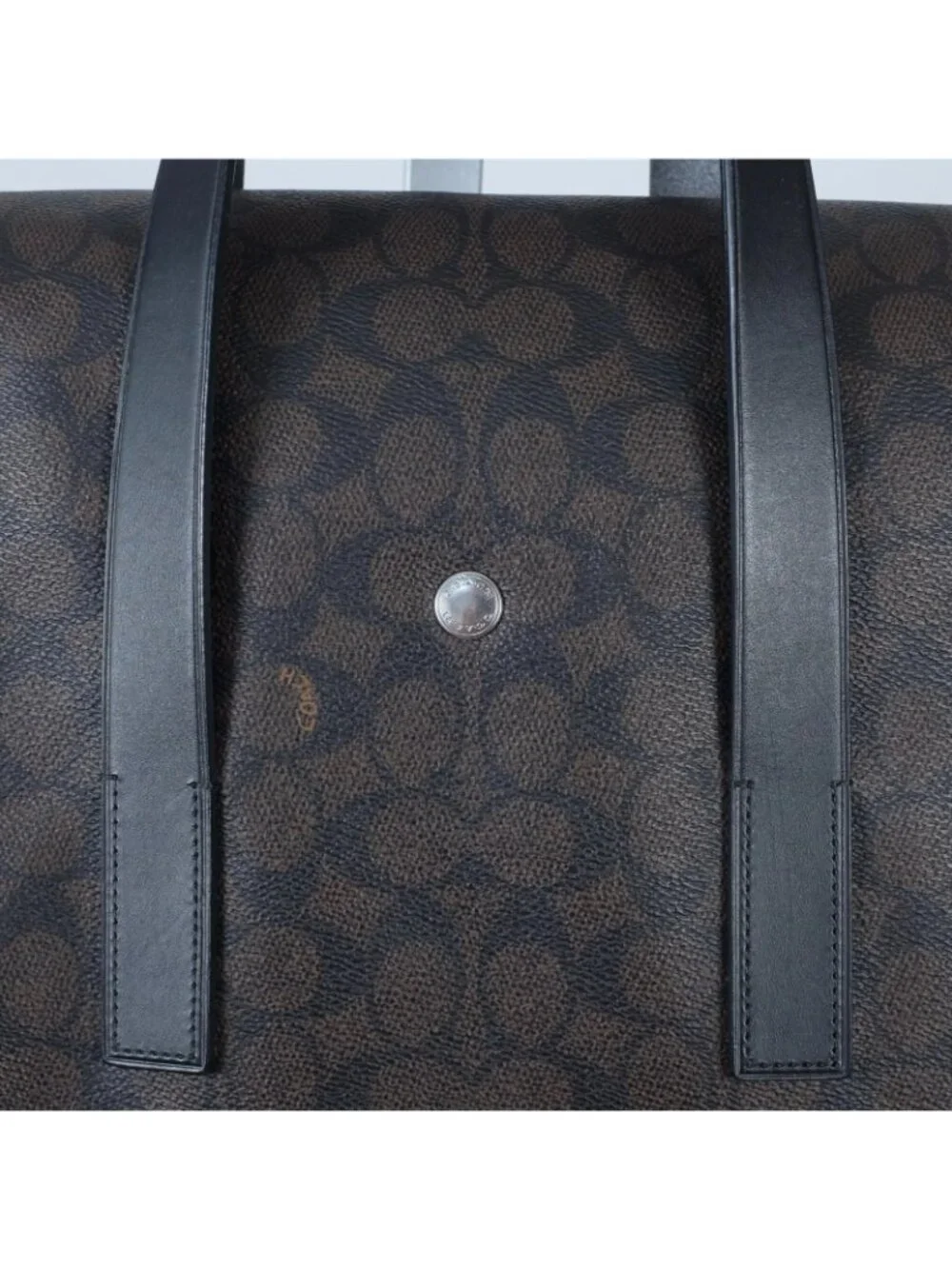 New Mens Coach Flatiron Portfolio Bag Briefcase Signature Canvas Monogram Brown